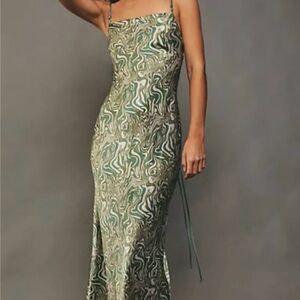 Size 6 Bec & Bridge Green Alanis Silk Slip Dress